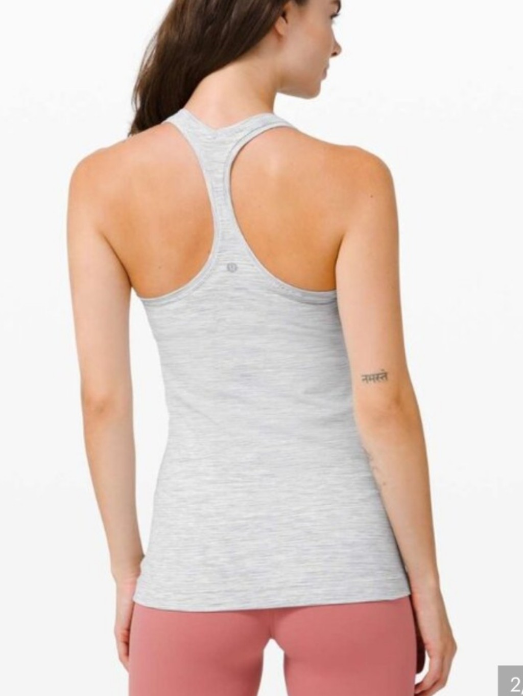 Lululemon Cool Racerback Tank Top White Grey Size 8
